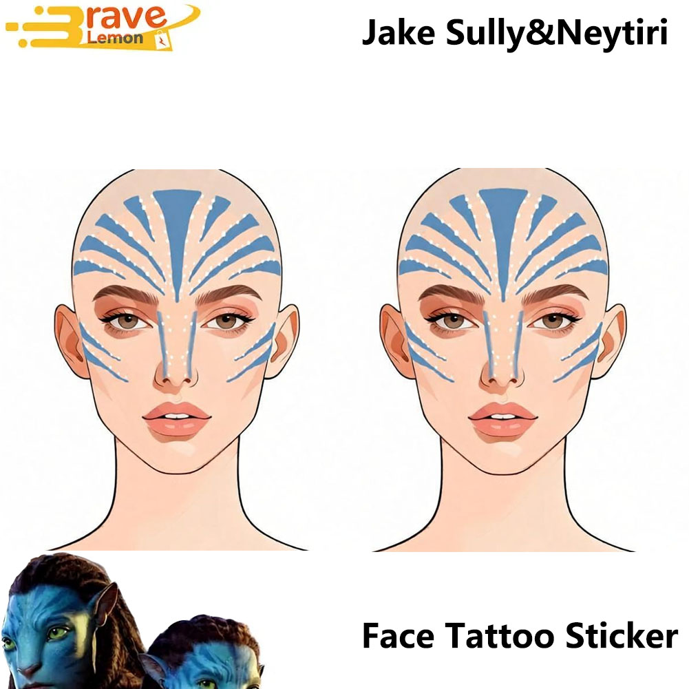 Cosplay Fire Prop - Tatuaje Facial de Fantasía de Jake