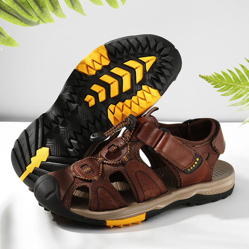 Velcro Hook Loop - Sandalias de playa informales con punta