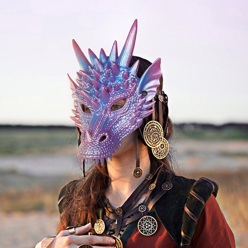 Máscara de Dragón Azul perla c - Cosplay Prop Blueprints reseña y precio