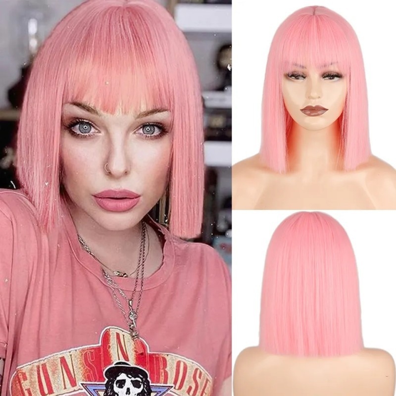 Peluca recta para mujer con fl - Wig Fiber Net reseña y precio