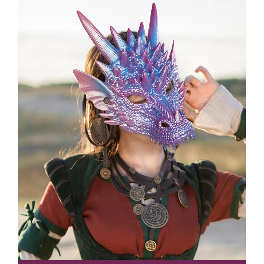 Máscara de dragón con estampad - Cosplay Prop Blueprints reseña y precio