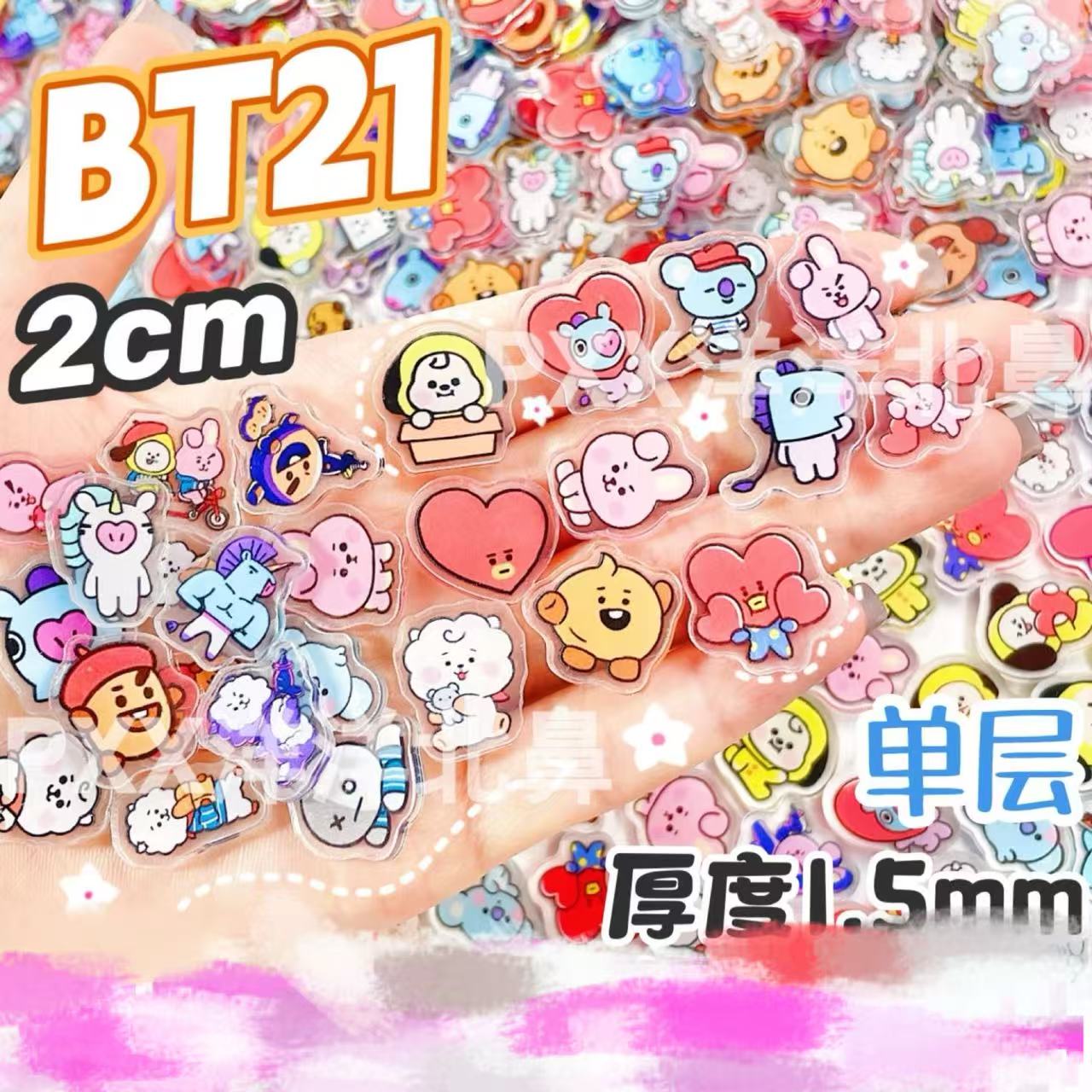 100 piezas BT21 BTS de acrílic - Acrylic Cosplay Prop reseña y precio